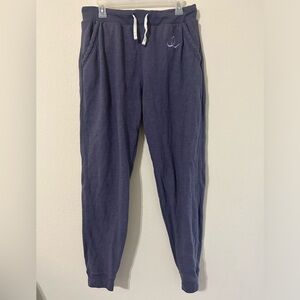 Marine Layer Blue Joggers Drawstring Waistband Women's Size Medium Cotton Blend